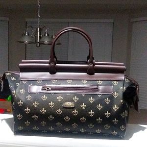Fleur de Lis- American Flyer- Roomy Doctor's Bag 19" Black-Gold.